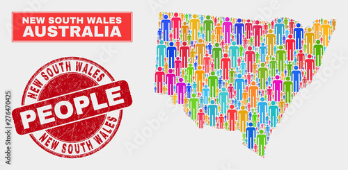 Fotografia Demographic New South Wales map abstraction