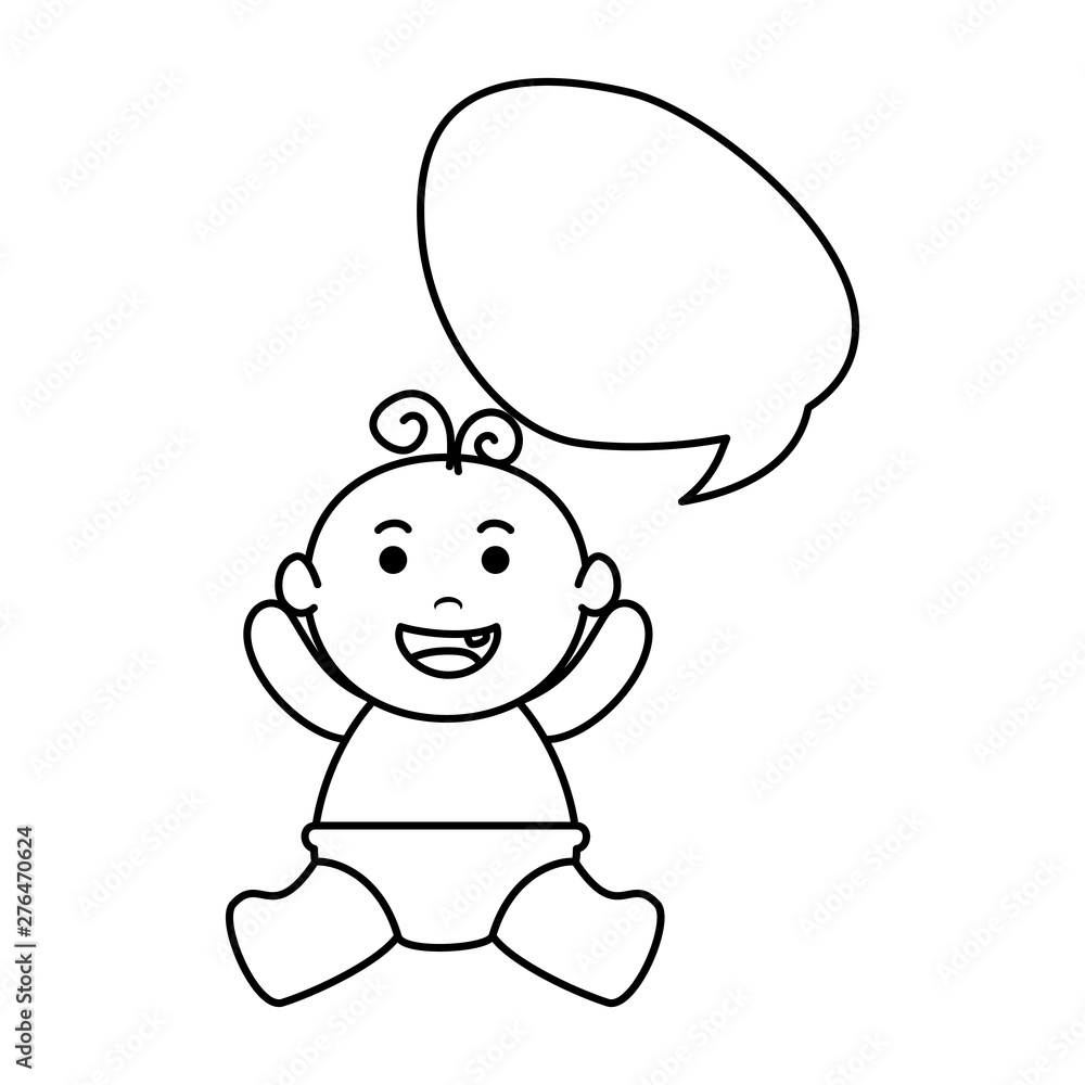 cute little baby boy with speech bubble cute little baby boy with speech bubble