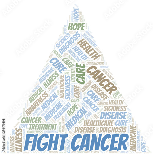 Fight Cancer word cloud. Vector made with text only.
