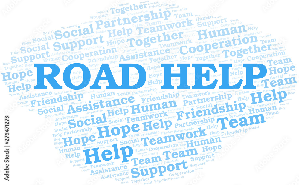 Road Help word cloud. Vector made with text only. Road Help word cloud. Vector made with text only.