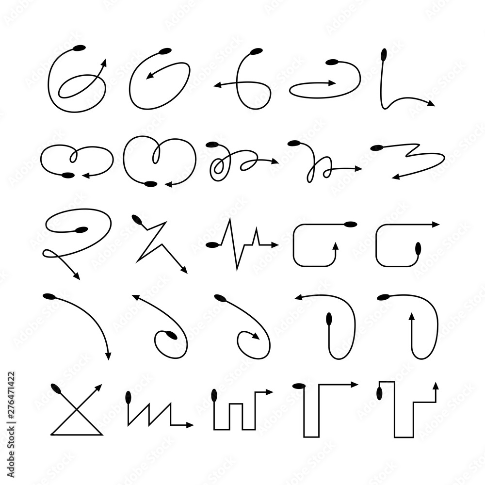 arrow and line bow icons set arrow and line bow icons set