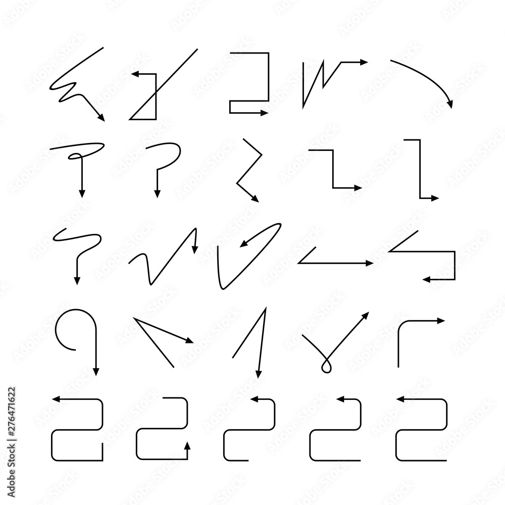 arrow and line bow icons set arrow and line bow icons set