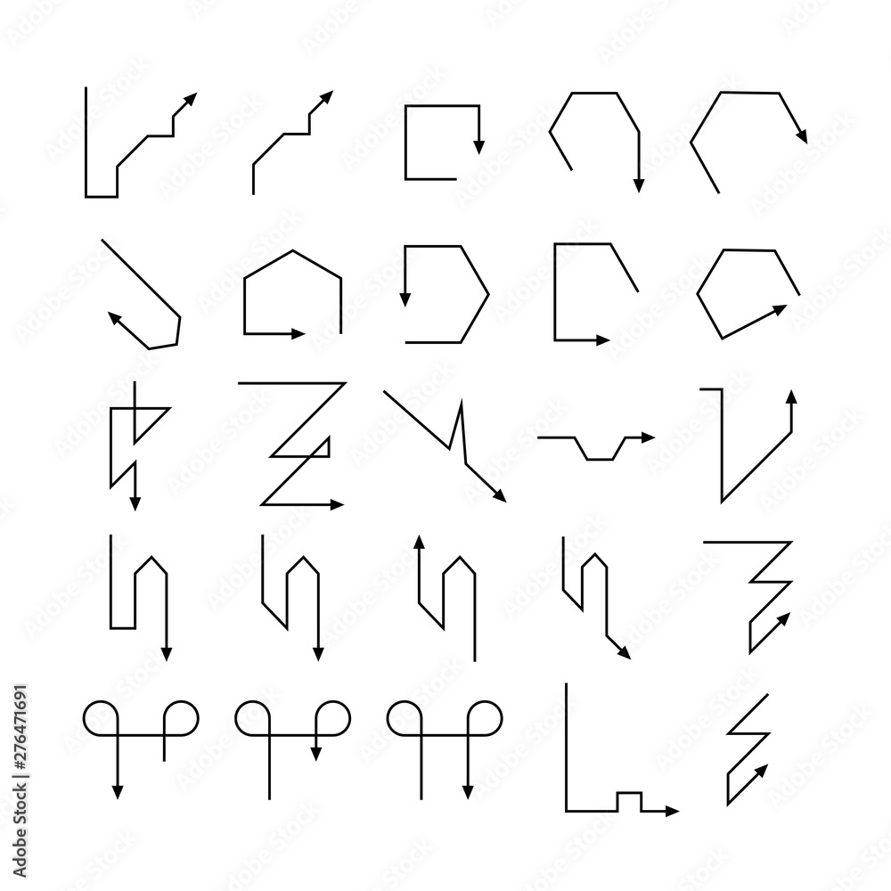 arrow and line bow icons set arrow and line bow icons set