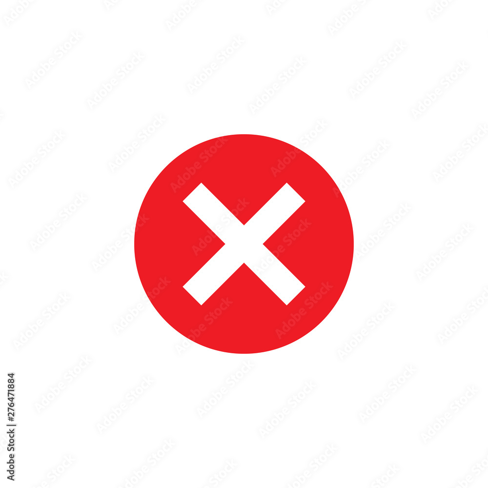 Fototapeta premium Cancel, delete, remove icon. Vector illustration, flat design.