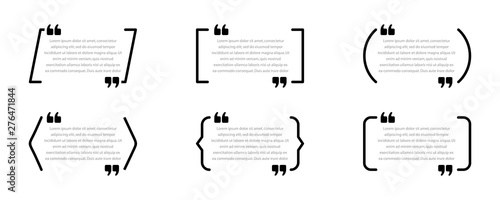 Set of quote boxes. Speech bubbles isolated on white background