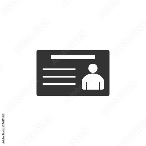 ID card Icon. Vector illustration, flat design.