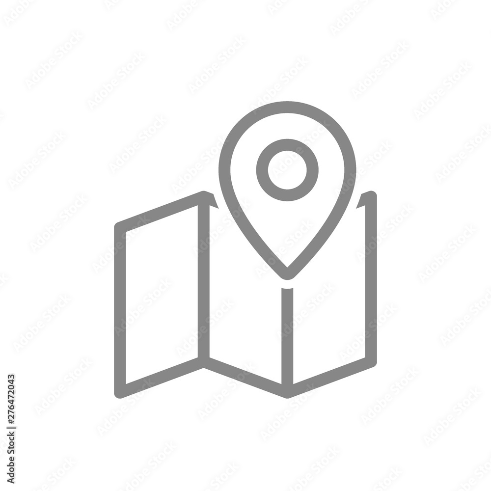 Location pin on map line icon. Navigation symbol and sign Location pin on map line icon. Navigation symbol and sign