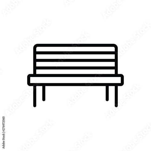 Black line icon for bench 