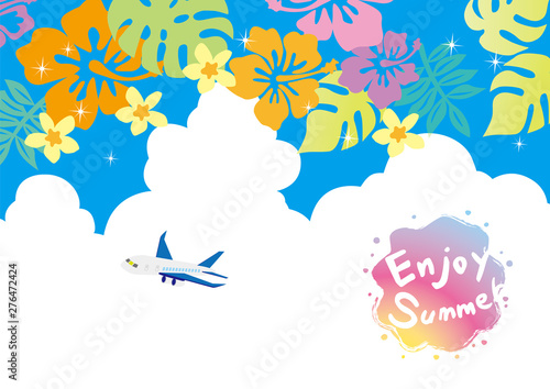リゾートに旅行に行くイラスト