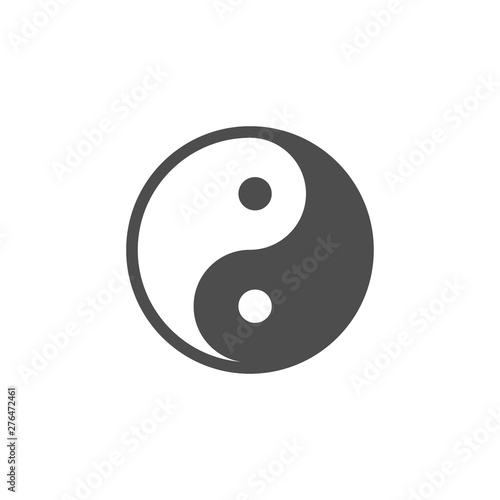 Yin Yang icon. Vector illustration, flat design.