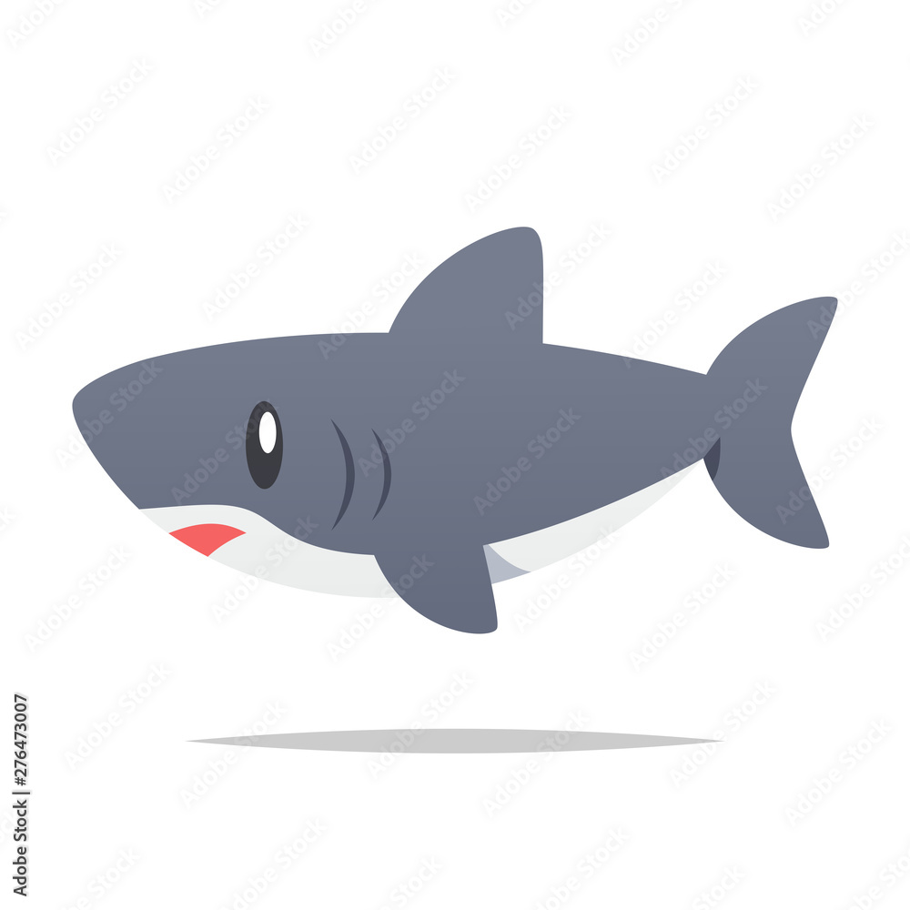 Obraz premium Cartoon shark vector isolated illustration