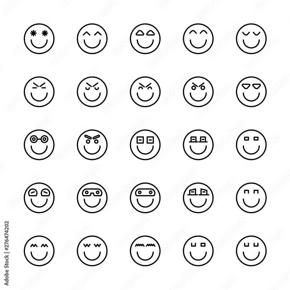 emoticon icons line circle buttons emoticon icons line circle buttons