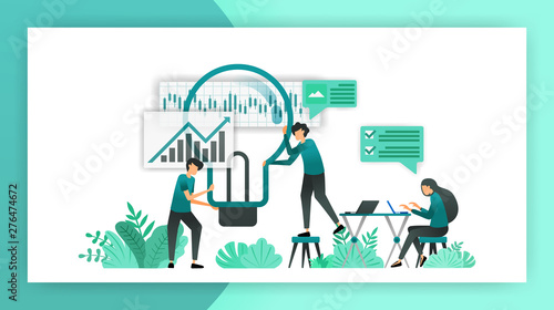 business plan. planning, deliberation and brainstorming to determine strategy and direction of the company business. vector illustration concept for landing page ui web mobile app poster banner flyer