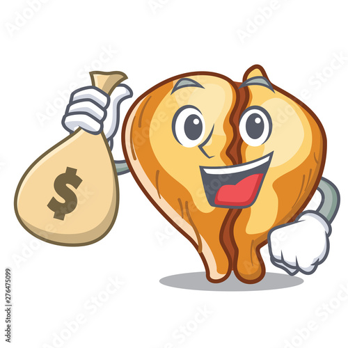 With money bag tortellini isolated with in the mascot