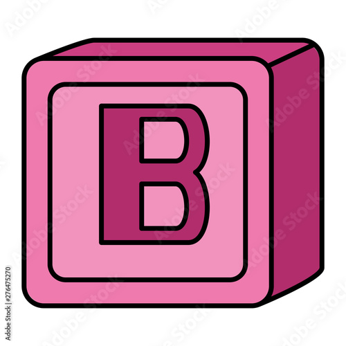 alphabet block toy baby with letter b