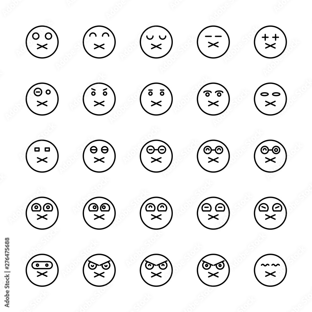 emoticon icons line circle buttons emoticon icons line circle buttons