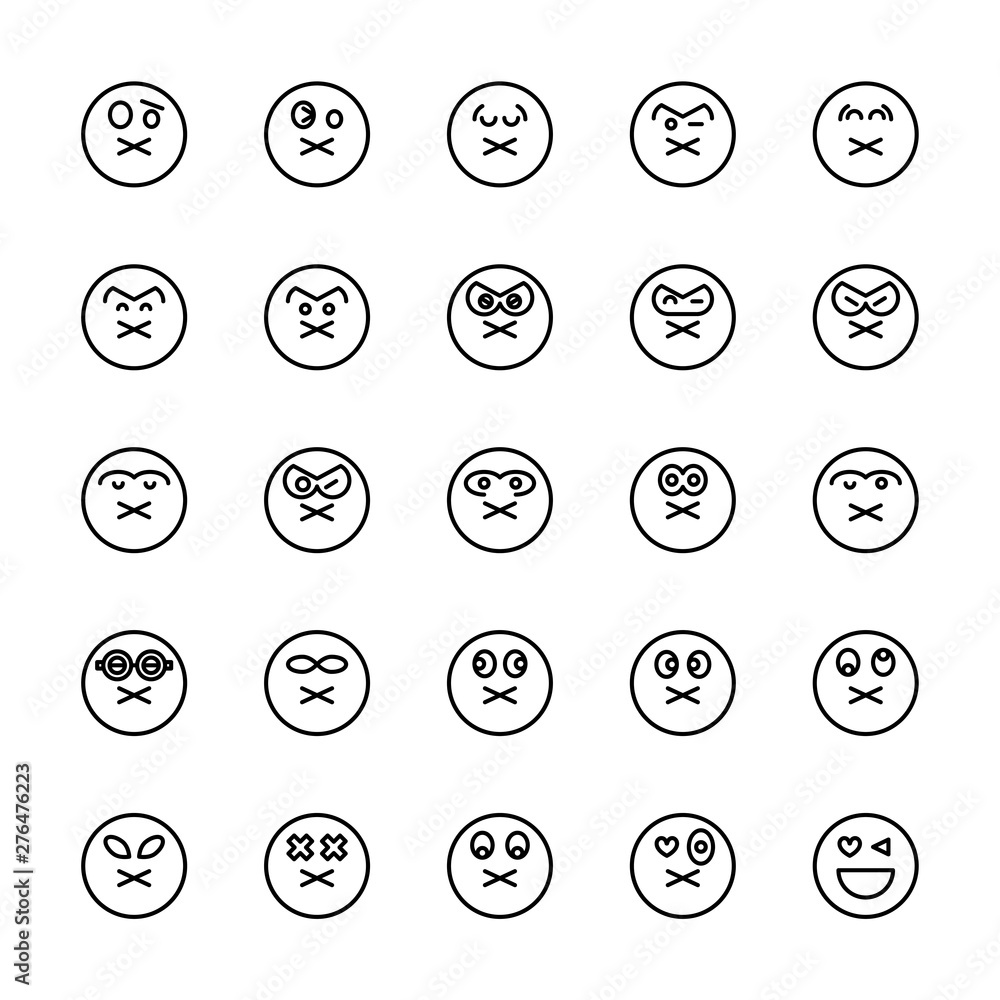 emoticon icons line circle buttons emoticon icons line circle buttons
