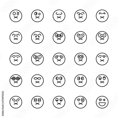 emoticon icons line circle buttons