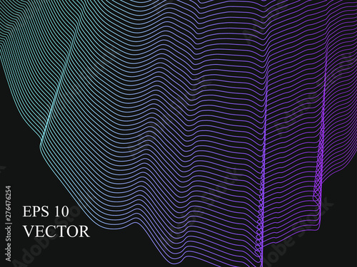 EPS 10 vector. Curved lines and waves. Futuristic concept. 