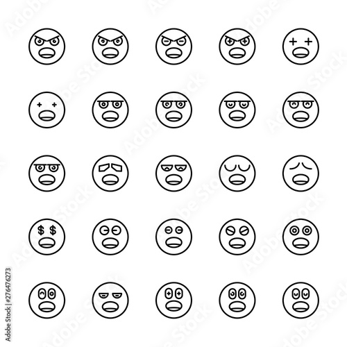 emoticon icons line circle buttons