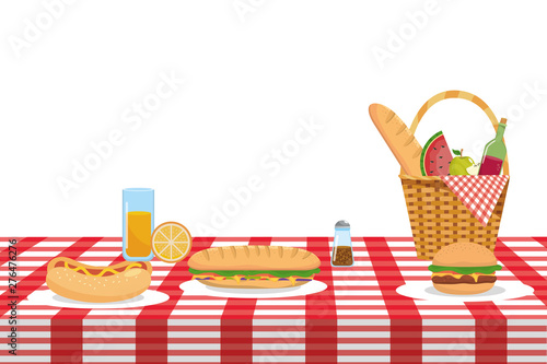 Isolated picnic basket design vector illustrator