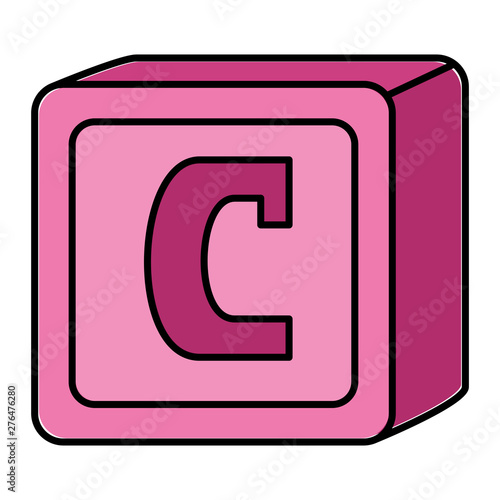 alphabet block toy baby with letter c