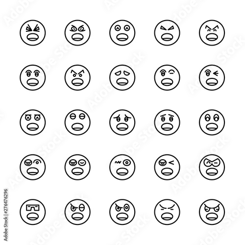 emoticon icons line circle buttons