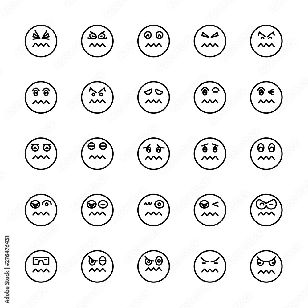 emoticon icons line circle buttons emoticon icons line circle buttons
