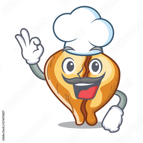 Chef tortellini is cooked in cartoon pan