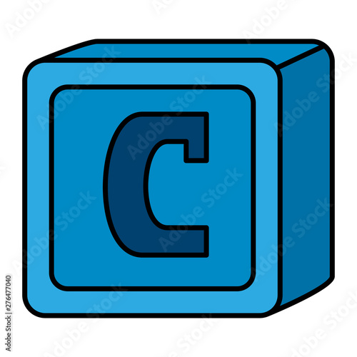 alphabet block toy baby with letter c