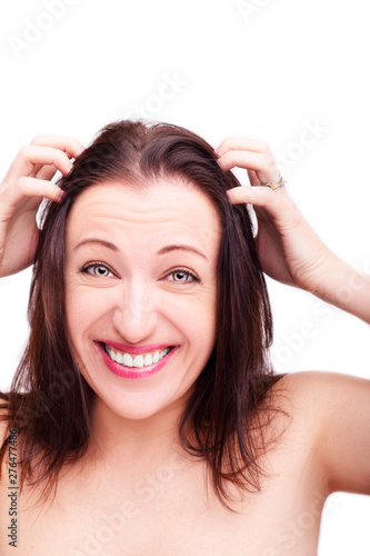 Wallpaper Mural A portrait of beautiful face with beautiful eyes - isolated on white. Torontodigital.ca