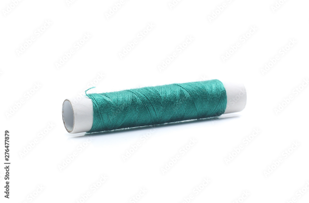Spools with color threads isolated on white background Spools with color threads isolated on white background