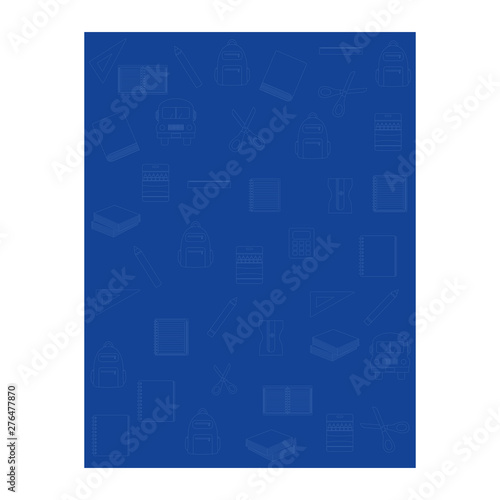 set of school supplies pattern background