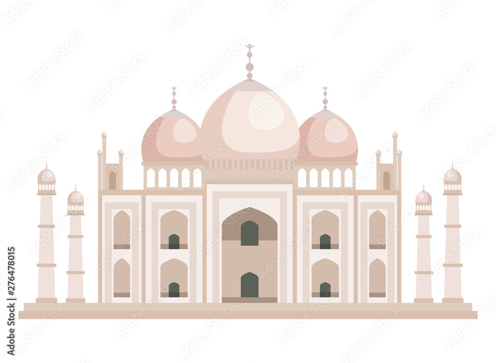 taj mahal indian building icon