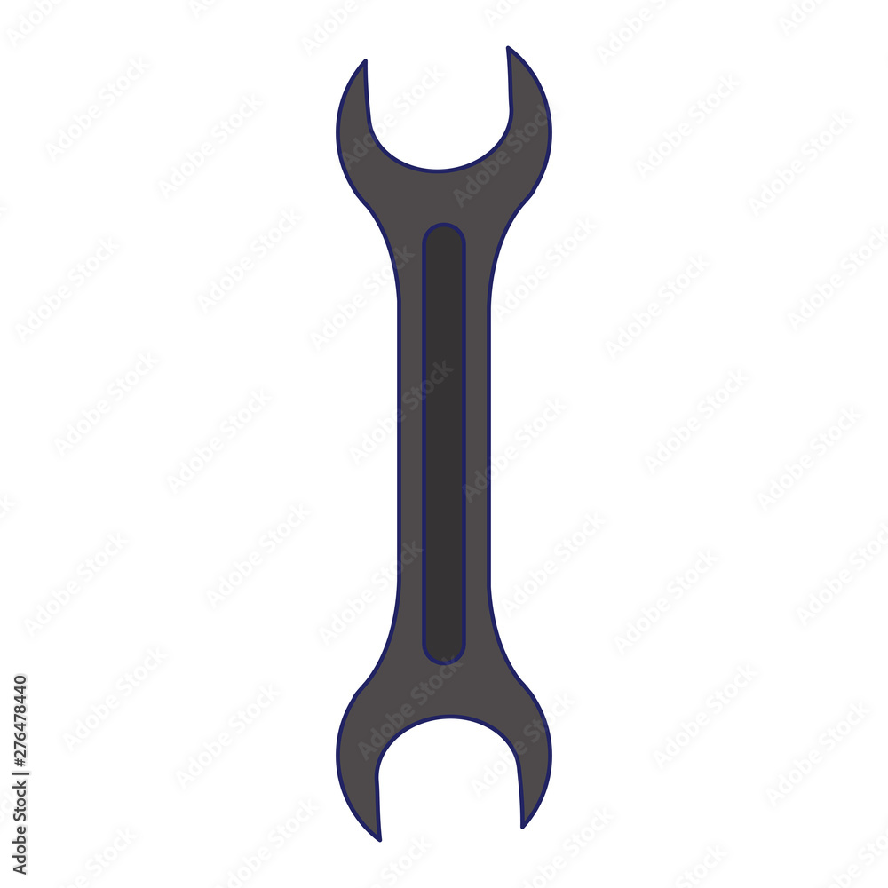 Wrench construction tool contruction tool isolated symbol blue lines Wrench construction tool contruction tool isolated symbol blue lines
