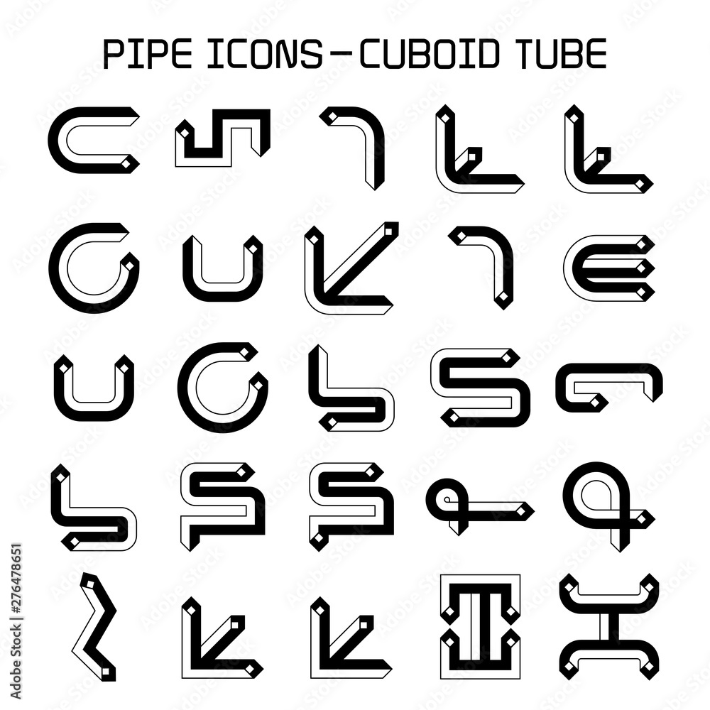 pipe and pipeline icon, cuboid shape