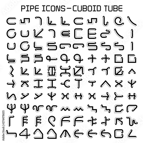 pipe and pipeline icon, cuboid shape