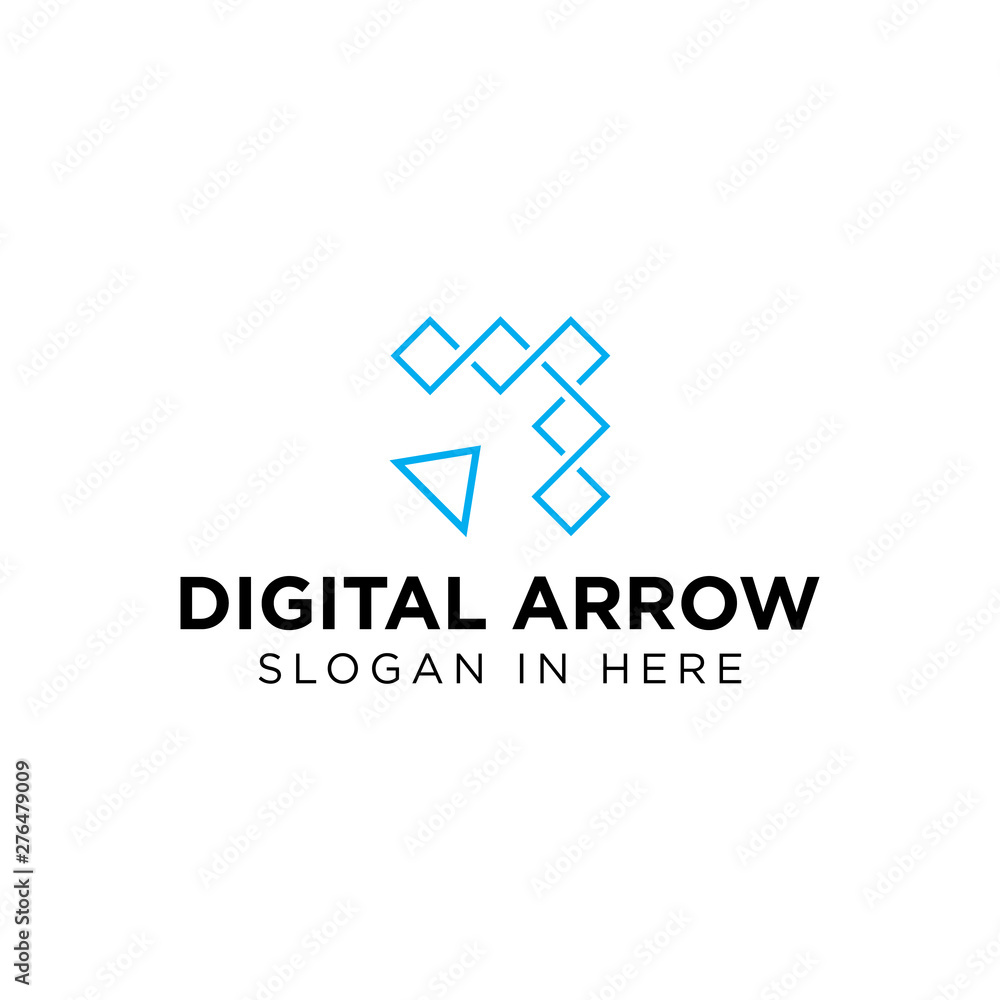 Fototapeta premium line connected with triangle shaped and make it like arrow with digital art style