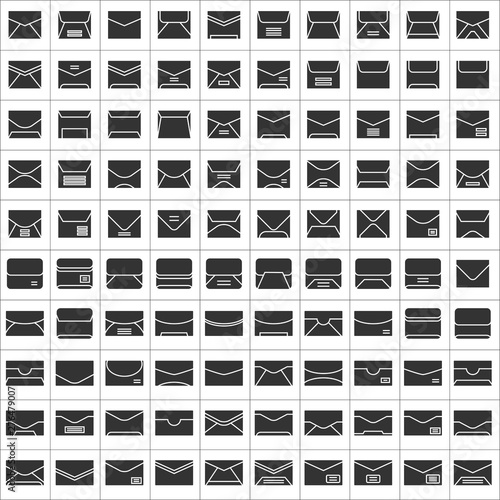 vector set of mail, email  and envelope icons 