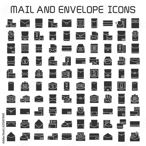 vector set of mail, email  and envelope icons 