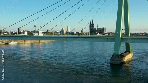 Cologne city skyline aerial view
