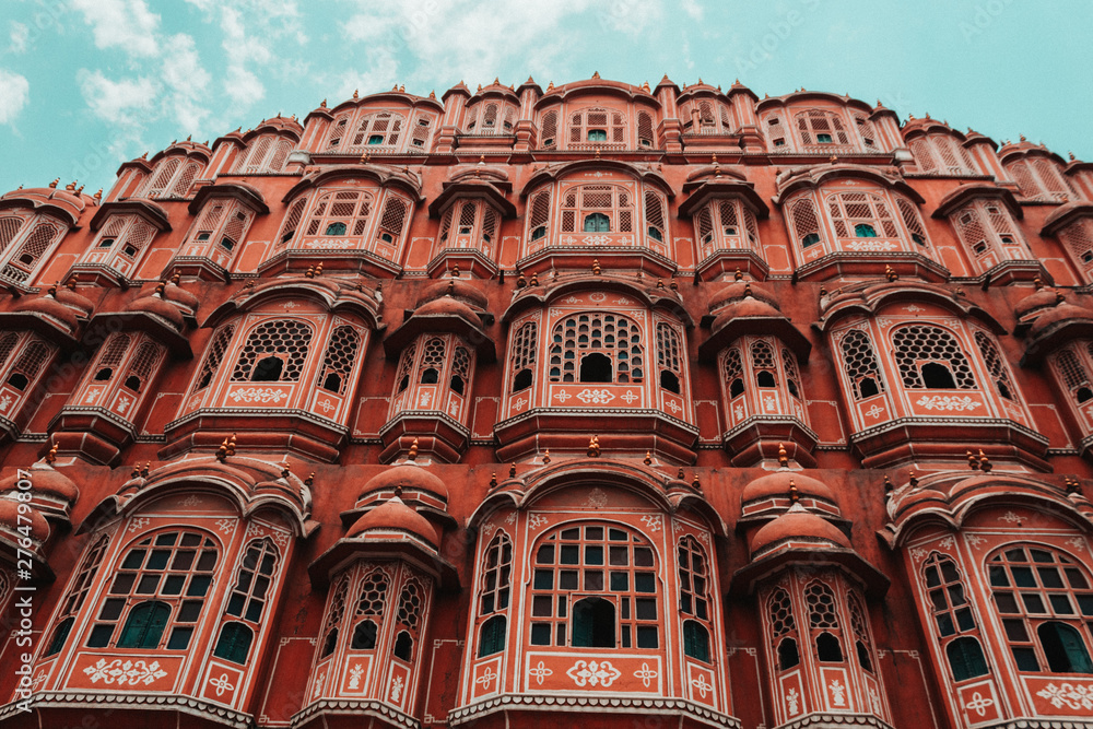 Closeup shot of the windows of Hawa Mahal, Jaipur, India