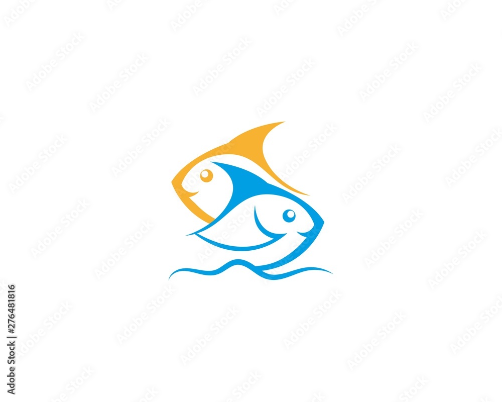 Fish icon illustration vector template design Fish icon illustration vector template design