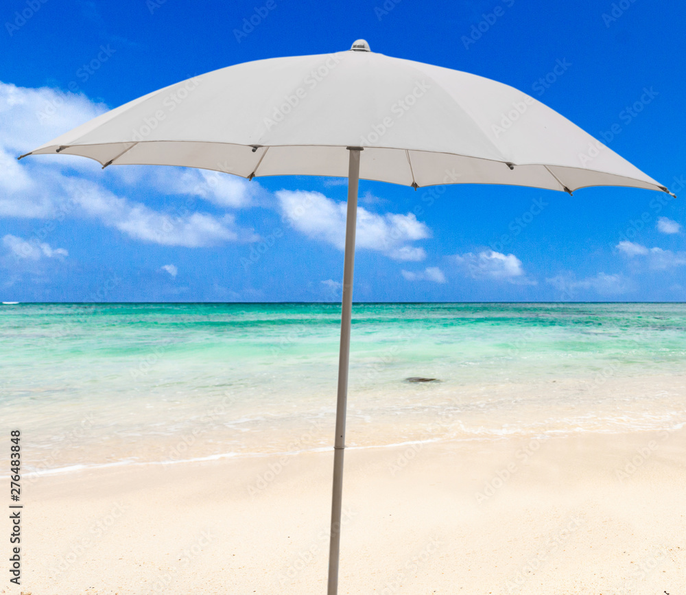 Umbrella on the beach, Mauritius Umbrella on the beach, Mauritius