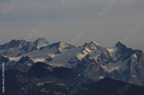 High mountains seen from Mount Stanserhorn, Switzerland.