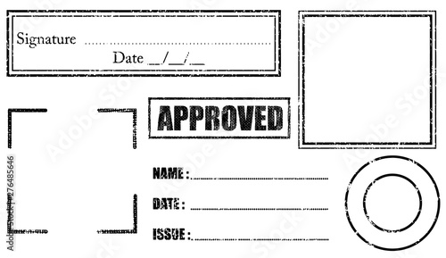 signature and tag stamp vector