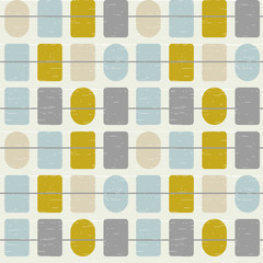 Deken met foto Jaren 50 patronen Abstract geometric vector seamless pattern inspired by mid-century modern fabrics. Simple shapes and lines in retro pastel colors and textured background.   © dinadankersdesign