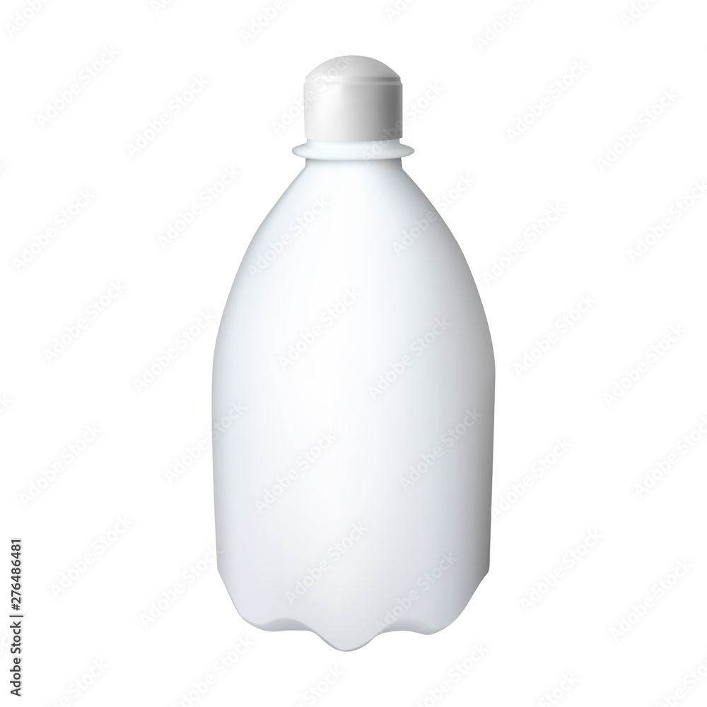 White plastic bottle with cap White plastic bottle with cap