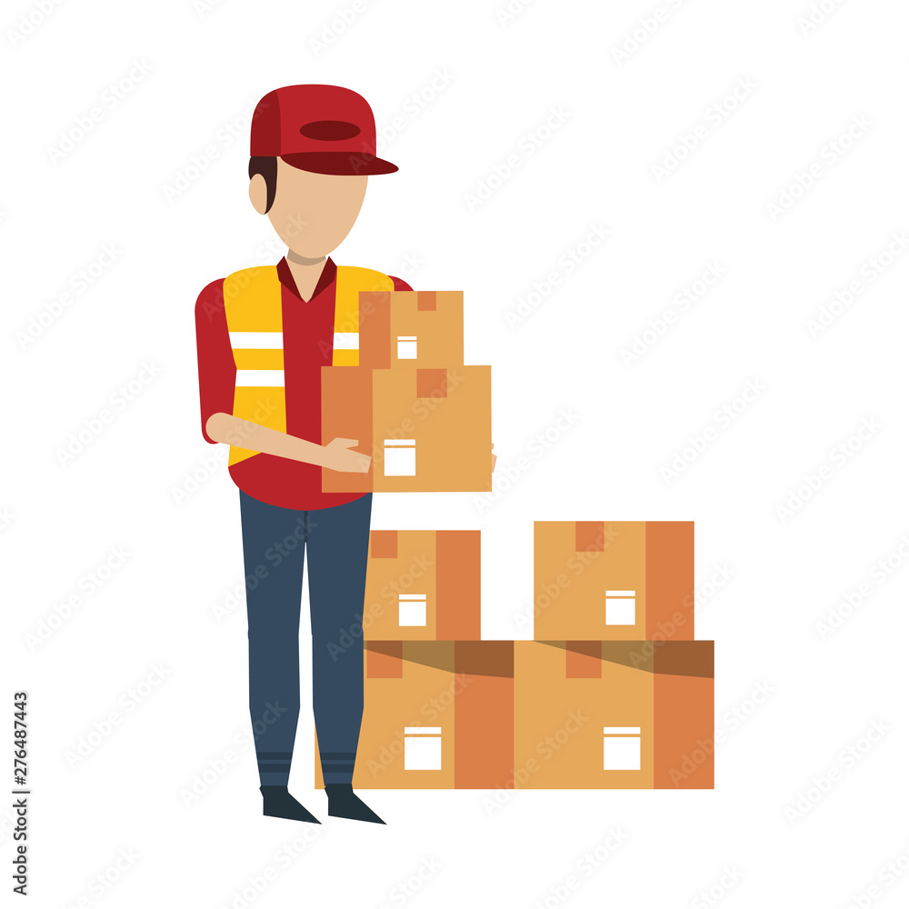 Warehouse worker logistics job concept Warehouse worker logistics job concept