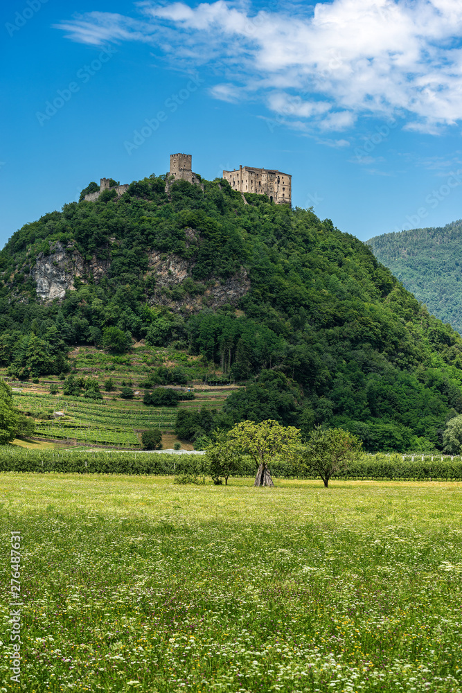 Medieval castle of Pergine Valsugana, small town in Italian Alps, Trentino Alto Adige, Trento Province, Italy, Europe